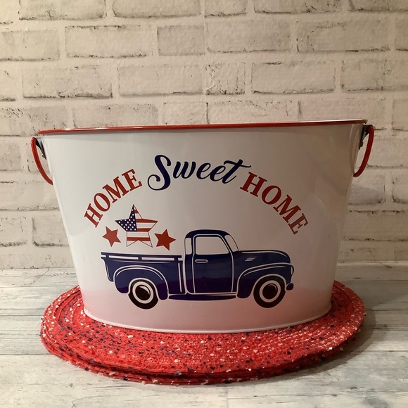 Old East Main Company Other - Patriotic Metal Home Sweet Home Bucket